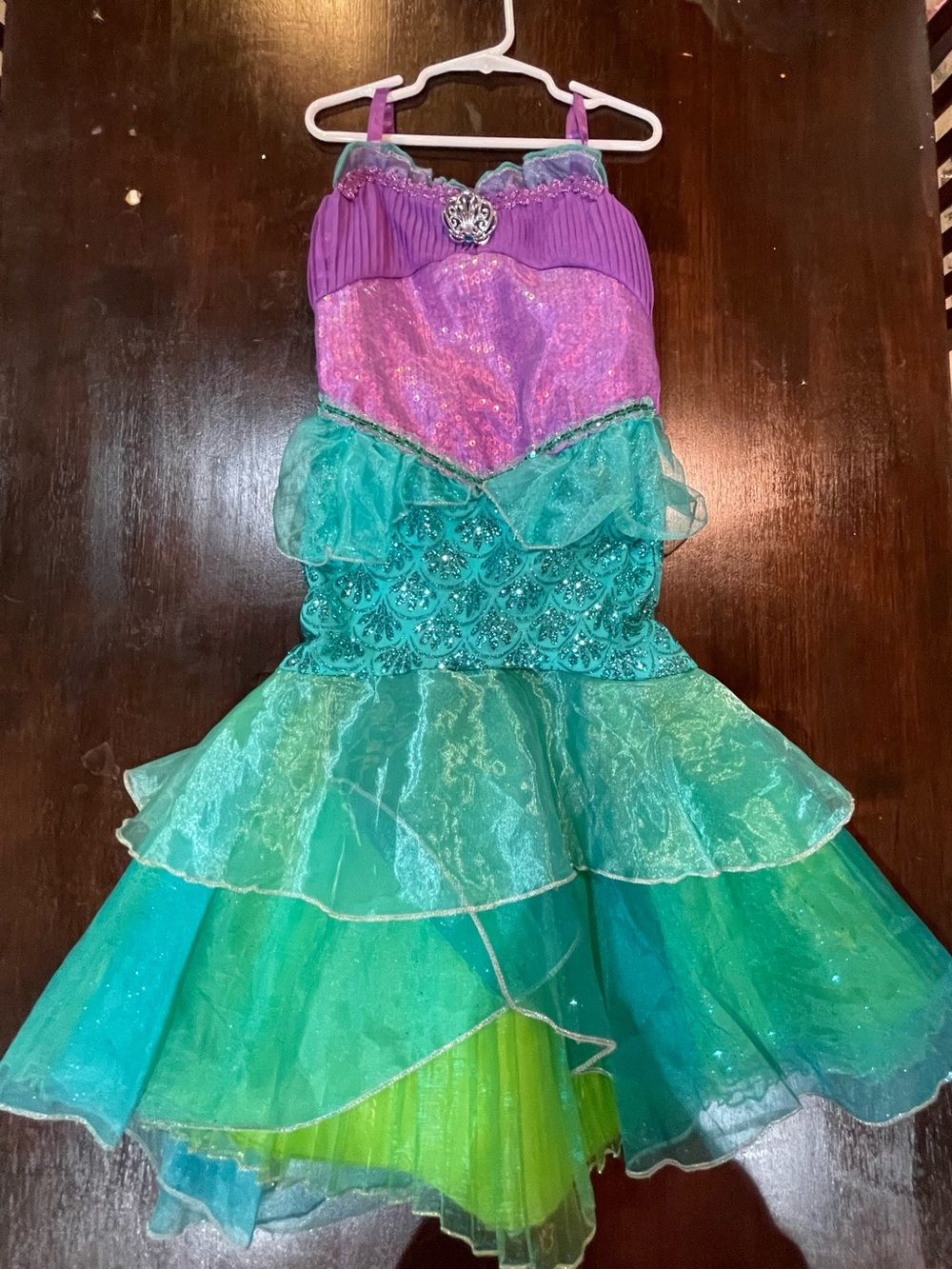 Disney Store Girls' Deluxe Ariel Little Mermaid Costume Dress Size 5/6 EUC